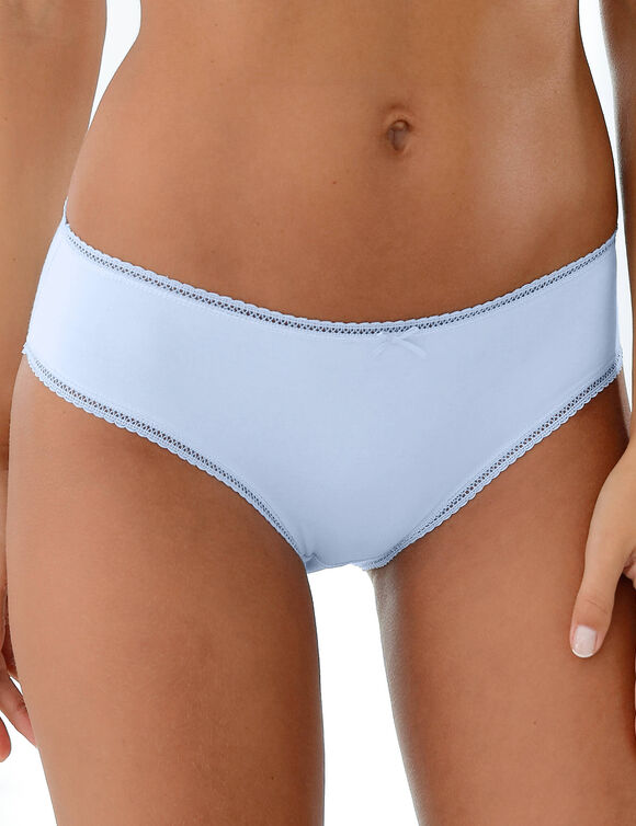 Culotte forme midi « motifs fleurettes » - lot de 4 (bleu / jeans)