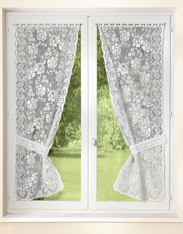 Rideau guipure - paire (blanc)