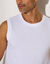 T-shirt uni col rond sans manches (blanc)