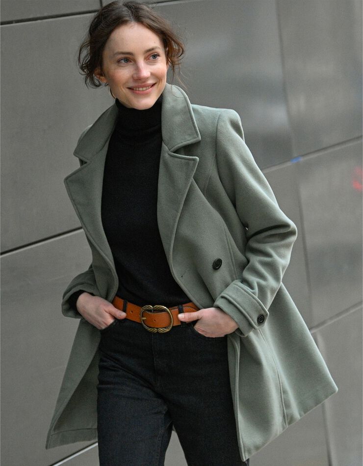 Manteau caban drap de laine (bronze) Manteau caban drap de laine (bronze)