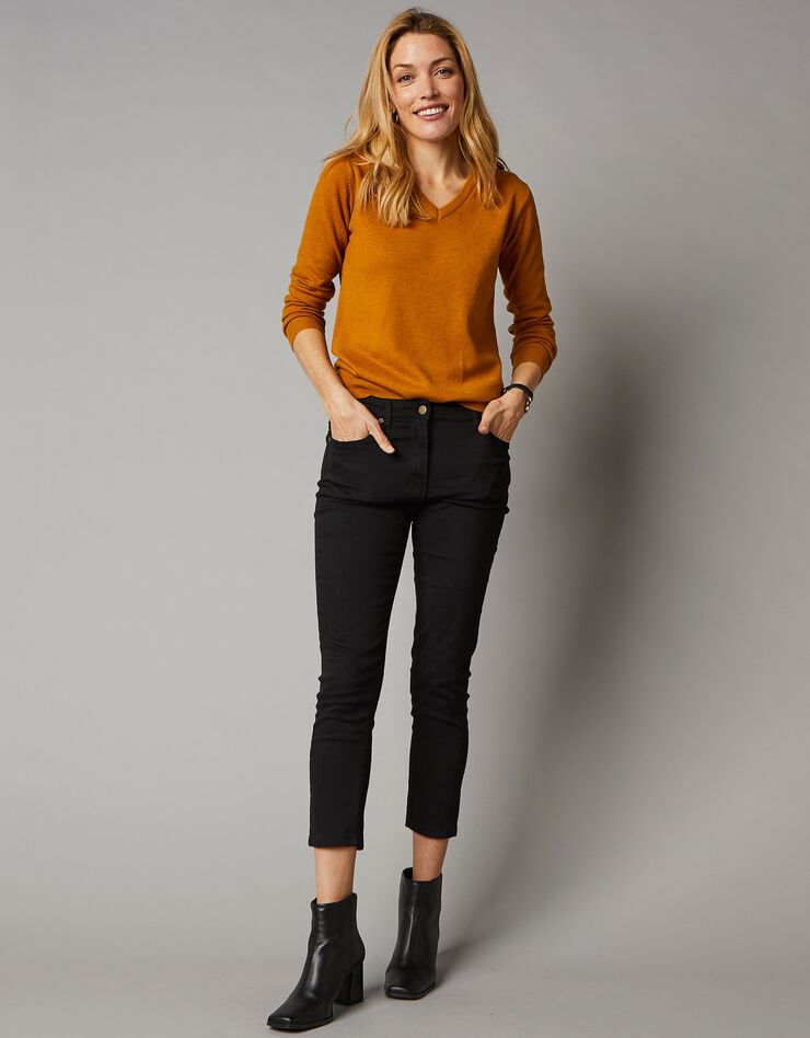 Pull col V, laine d'agneau (ocre) Pull col V, laine d'agneau (ocre)