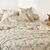 Linge de lit Yseult en coton imprim&eacute; (sable)