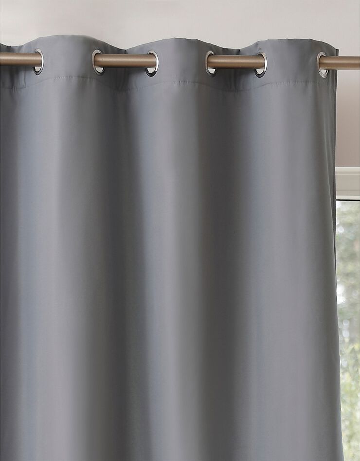 Rideau isolant uni envers polaire finition oeillets (gris perle) Rideau isolant uni envers polaire finition oeillets (gris perle)