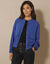 Veste zippée unie, grandes poches (bleu dur)