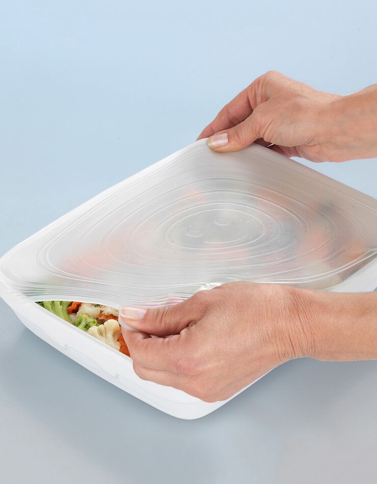 Couvre-pots extensibles en silicone transparent - lot de 6 (transparent)