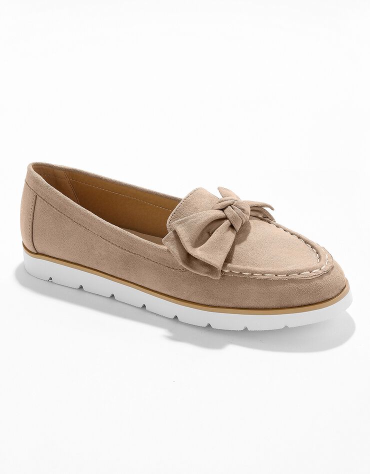 Mocassin noeud à semelle compensée (beige) Mocassin noeud à semelle compensée (beige)