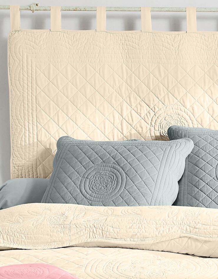 Tête de lit unie coton style boutis Cassandre (écru)