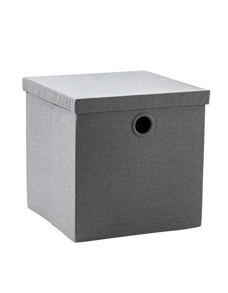 Boîte rangement pliable unie avec couvercle (gris) Boîte rangement pliable unie avec couvercle (gris)