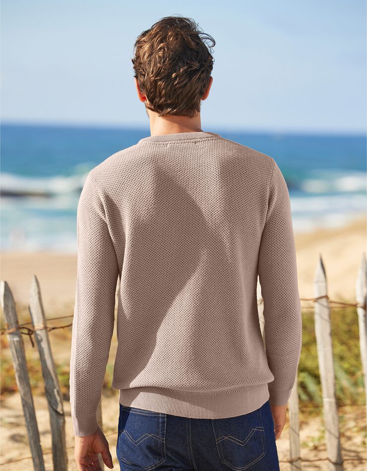 Pull en maille fantaisie (beige) Pull en maille fantaisie (beige)