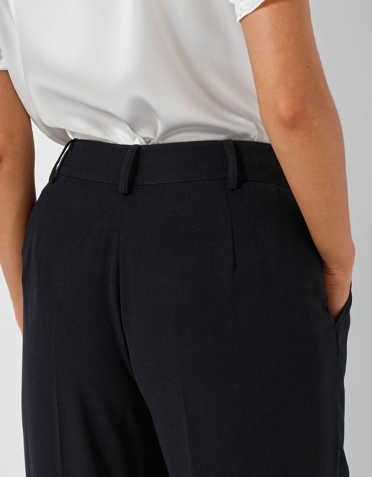 Pantalon droit large, crêpe (noir) Pantalon droit large, crêpe (noir)