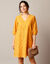 Robe broderie anglaise manches 3/4 (safran)