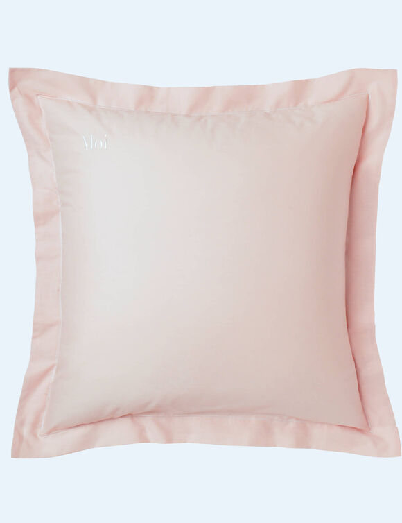 Taie d'oreiller coton, personnalisable  (rose poudré)