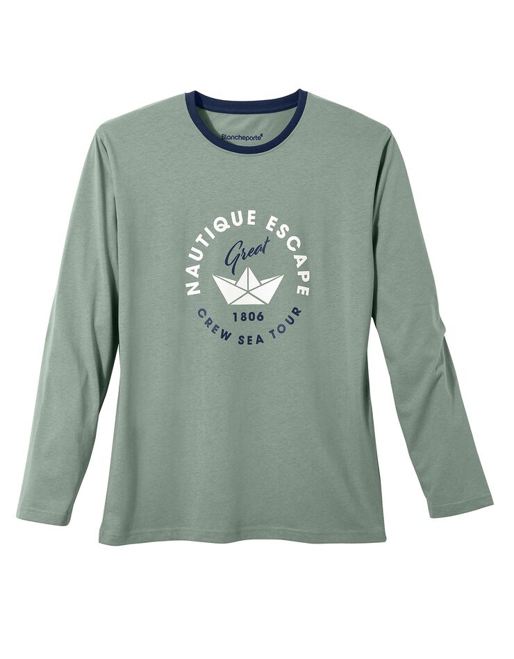 Tee-shirt pyjama imprimé manches longues (vert) Tee-shirt pyjama imprimé manches longues (vert)