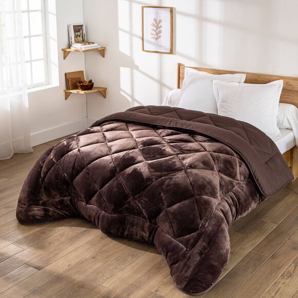 Couette synth&eacute;tique double face 600 g/m&sup2; (chocolat)