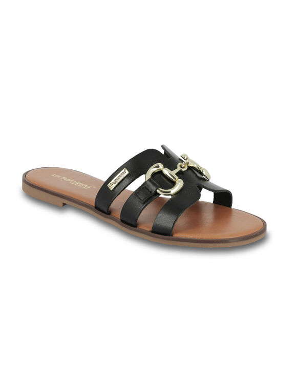 Mules plates en cuir, Hamia (noir)