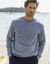 Sweat molleton col rond (bleu jean)