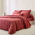 Linge de lit uni - percale de coton 72 fils/cm&sup2; (bois de rose)