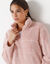 Sweat zippé, maille peluche (rose chiné) Sweat zippé, maille peluche (rose chiné)