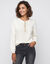 Pull ajour&eacute; col tunisien boutonn&eacute; (&eacute;cru)