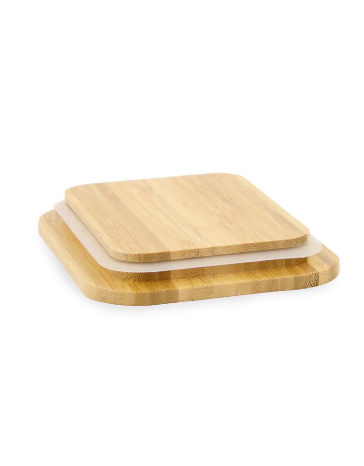 Plat verre couvercle bambou (transparent)