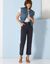 Pantalon coupe droite 7/8ème (marine)