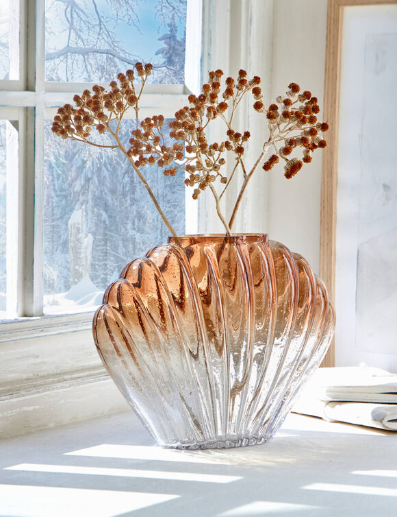 Vase coquillage en verre bicolore (naturel)