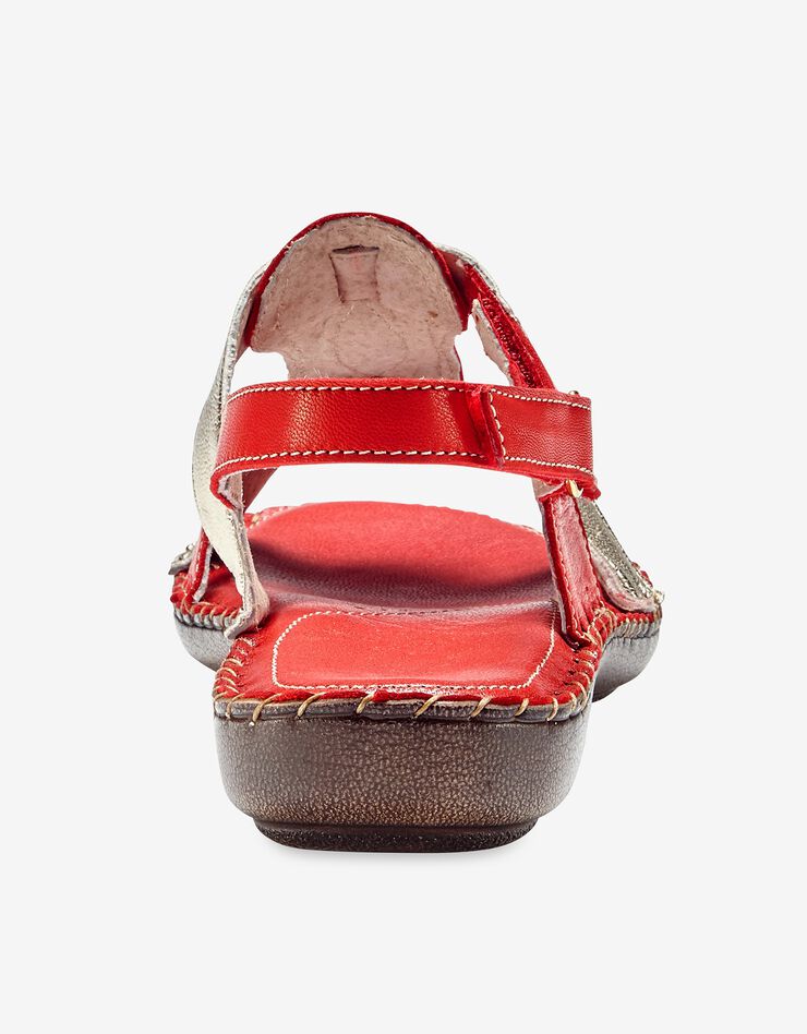 Sandales bicolores en cuir extra souple - rouge (rouge) Sandales bicolores en cuir extra souple - rouge (rouge)