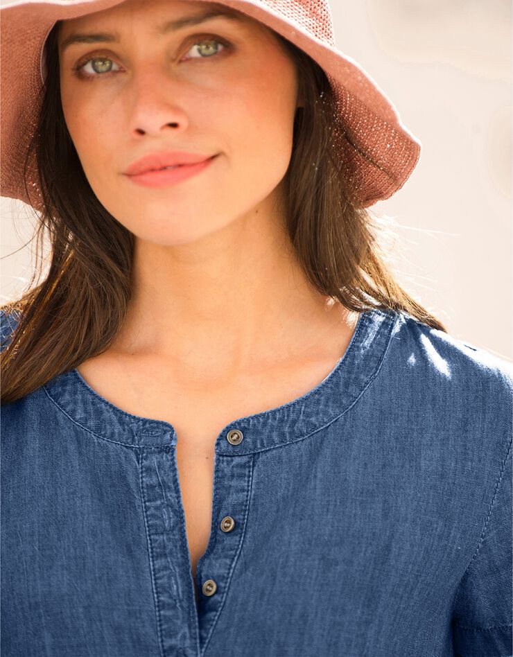 Robe forme housse denim léger, éco-responsable (stone) Robe forme housse denim léger, éco-responsable (stone)