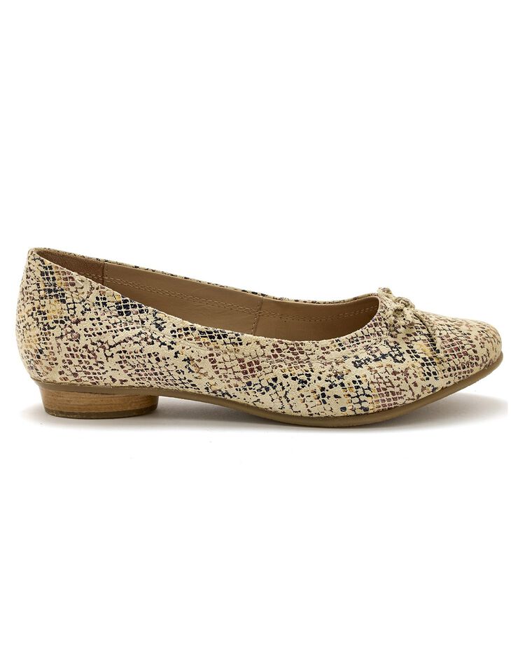 Ballerines cuir imprimé reptile - grande largeur (multicolore) Ballerines cuir imprimé reptile - grande largeur (multicolore)
