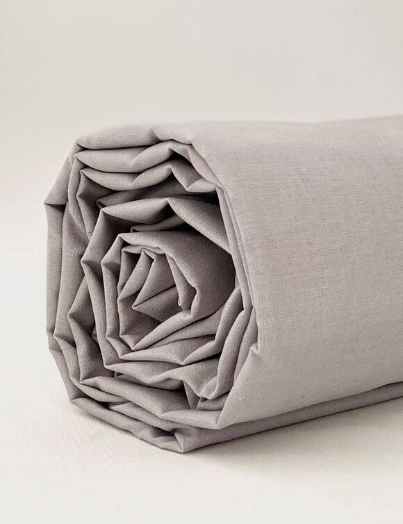 Drap-housse irrétrécissable uni coton (gris perle)