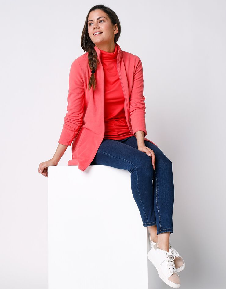 Veste polaire zippée manches longues (corail foncé) Veste polaire zippée manches longues (corail foncé)