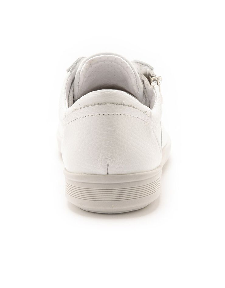 Baskets cuir lacées et zippées - blanc (blanc)