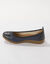 Ballerines en cuir largeur confort, avec empiècements extensibles (bleu)