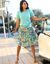 Pull manches courtes, maille fantaisie (aqua)