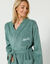 Peignoir mixte adulte uni coton éponge bouclette col kimono personnalisé (eucalyptus)