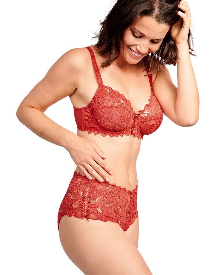 Culotte haute dentelle unie Arum (rouge) Culotte haute dentelle unie Arum (rouge)