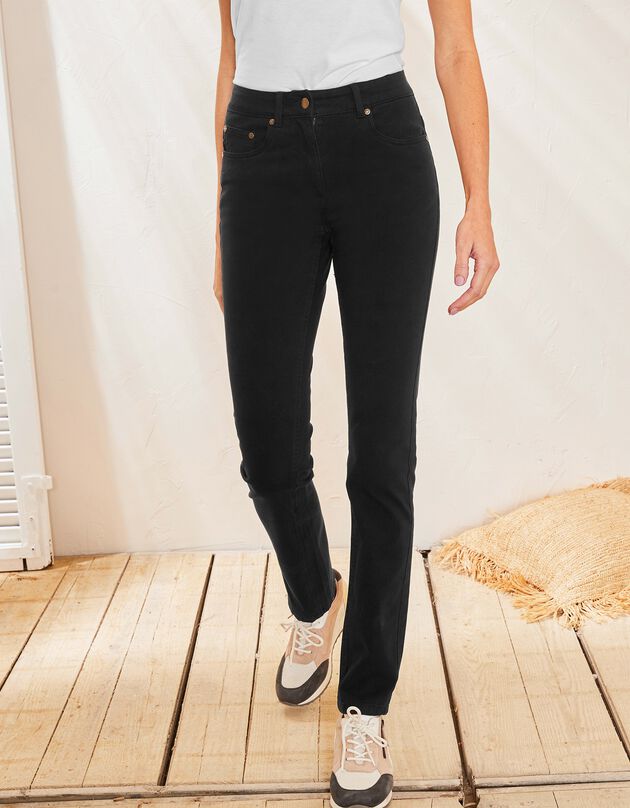 Pantalon droit bi-stretch (noir)