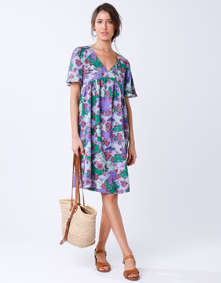 Robe housse imprimée (bleu / vert)
