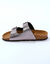 Mules 2 boucles réglables vernies (gris acier)