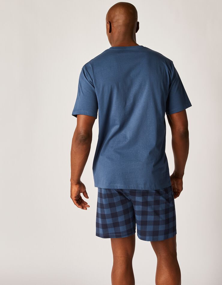 Pyjama short carreaux (marine)