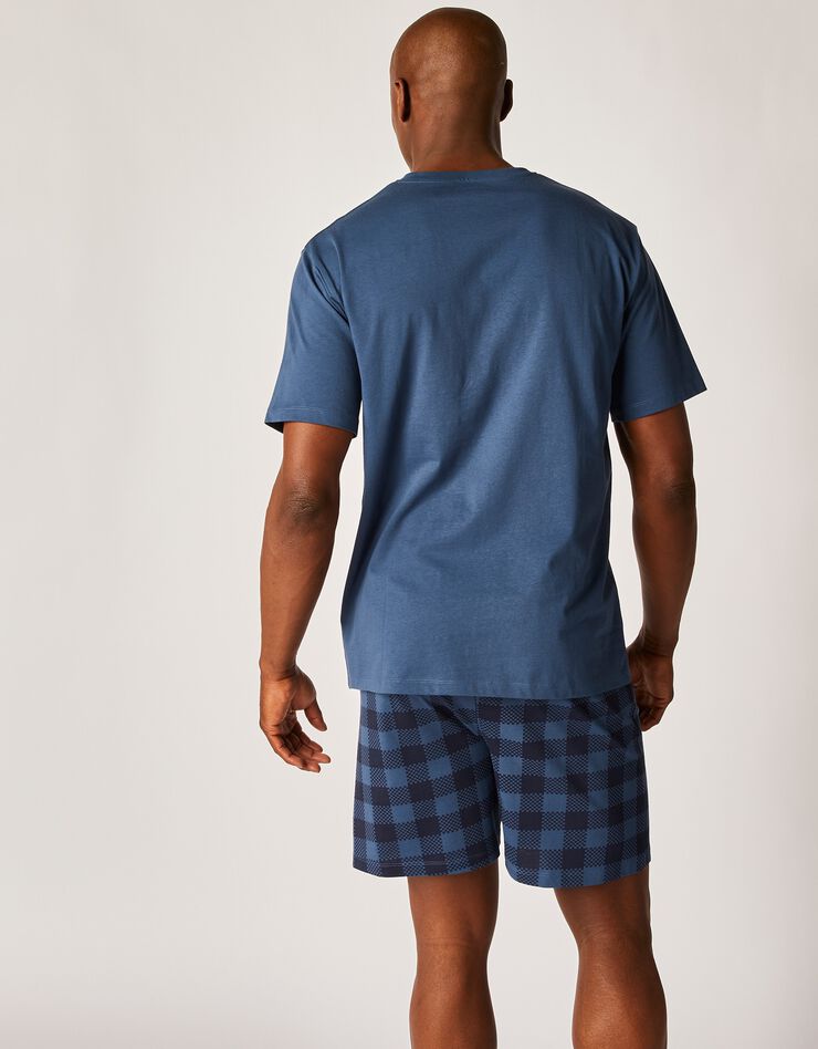 Pyjama short carreaux (marine) Pyjama short carreaux (marine)