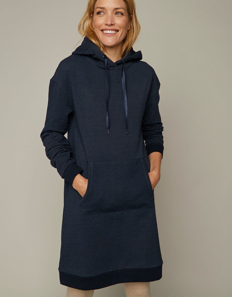 Robe à capuche, molleton gratté (indigo) Robe à capuche, molleton gratté (indigo)
