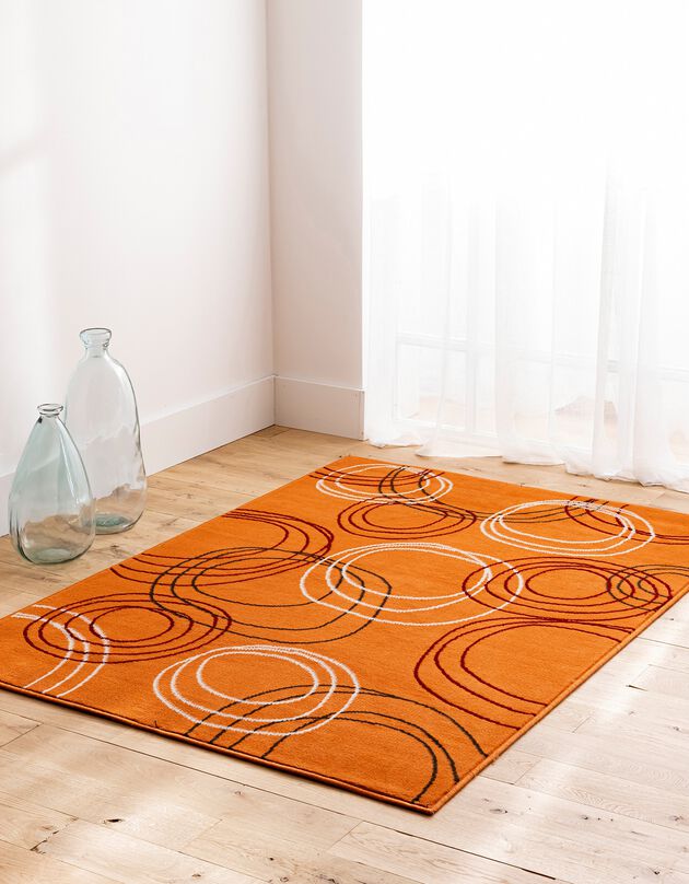 Tapis motifs cercles (orange)