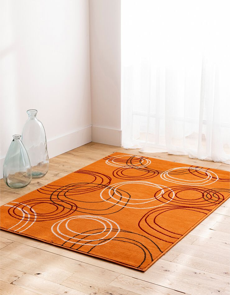 Tapis motifs cercles (orange)