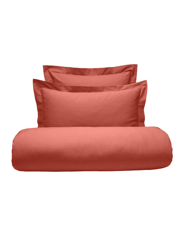 Linge de lit uni polyester-coton Colombine (terracotta)