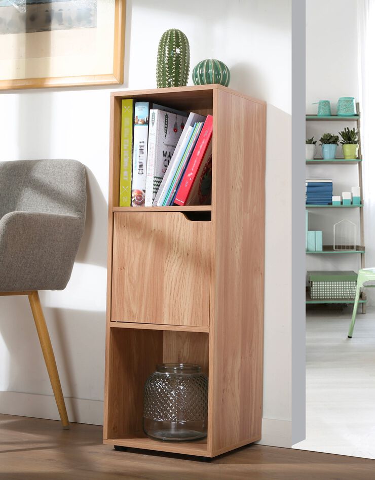 Meuble de rangement STAVRA – 3 cases 1 porte (naturel)