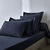 Drap-housse uni coton 57 fils/cm&sup2; - bonnet 32 cm (bleu encre)