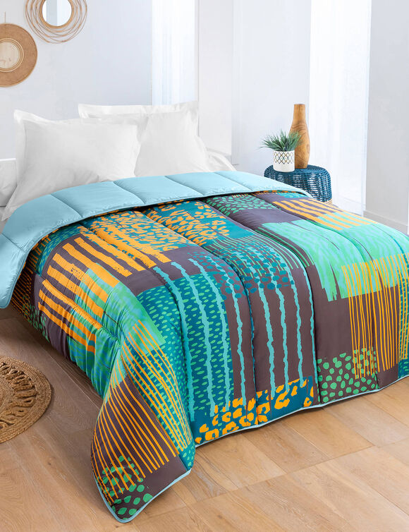 Couette microfibre imprimée Savane  200 g/m² (émeraude)