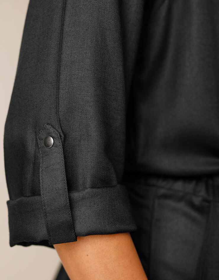 Robe chemise unie (noir) Robe chemise unie (noir)