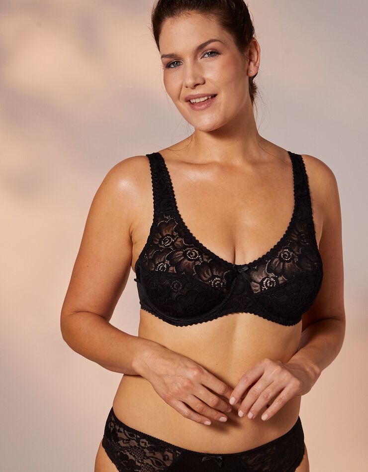 Soutien-gorge emboîtant dentelle - avec armatures (noir) Soutien-gorge emboîtant dentelle - avec armatures (noir)